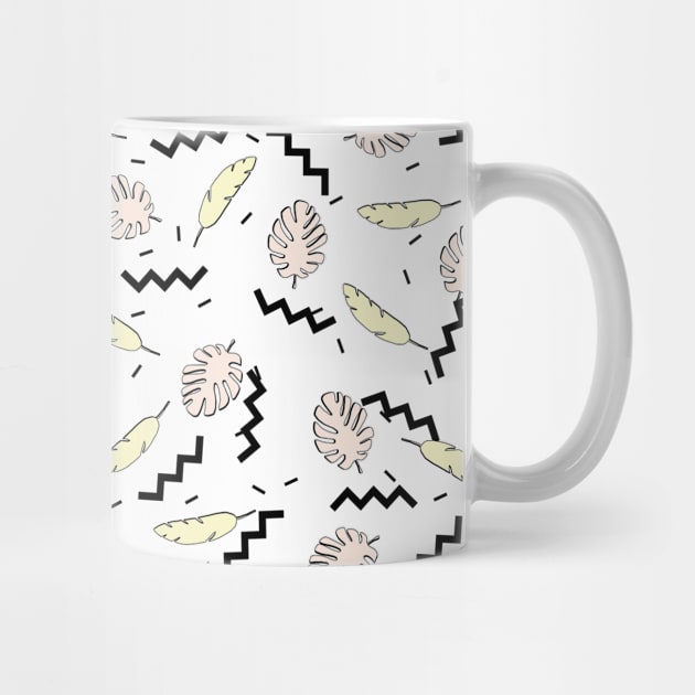 Funky Fresh Tropical Graphic 80s Memphis Grid Design by fivemmPaper